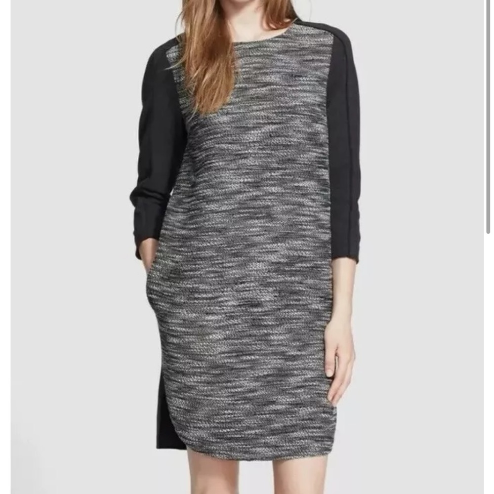 Vince Black & White Long Sleeve Dress Size Small
